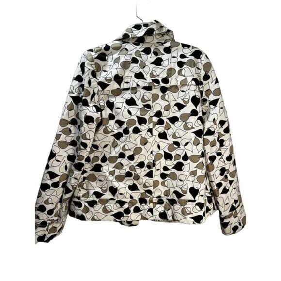 Merona Printed Jacket Grommet Buttons Lined Small - Picture 2 of 6
